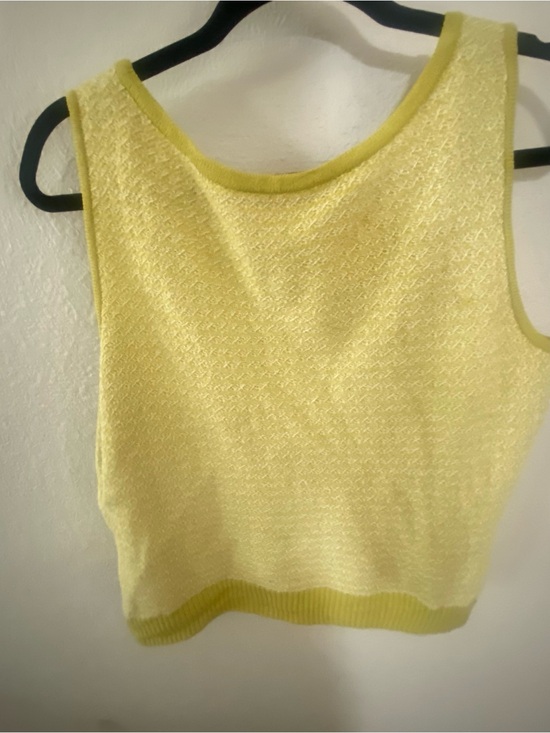 Tops - Vintage Yellow Knit Tank Top